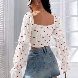 Valentine's Heart Crop Blouse- 2